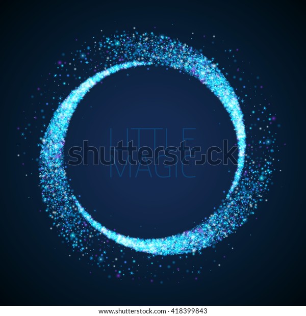 ベクター星塵の円 魔法の光るイラスト 暗い背景に明るい火花と星 のベクター画像素材 ロイヤリティフリー