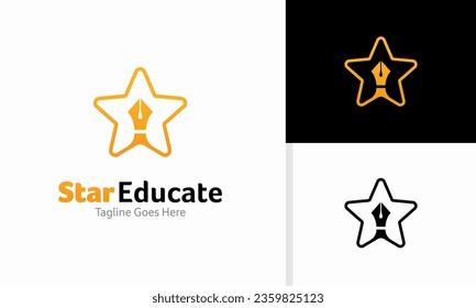 Vector star educate logo design concept, academy logo template