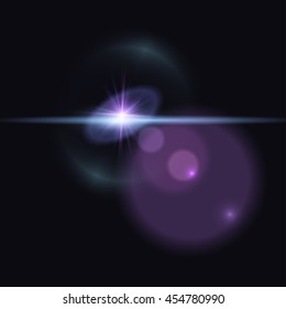 Vector star explosion effect. Trendy light bokeh and semi-halo on dark background. Release clipping mask for work.