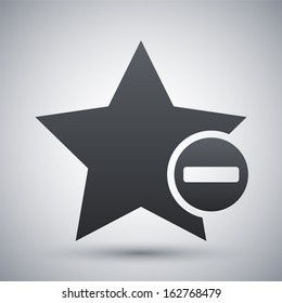 Vector star favorite icon with minus glyph
