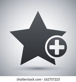 Vector star favorite icon with plus glyph