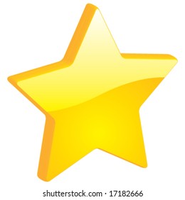 Vector Star, Favorites, Bookmarks - 3D Glossy Icon