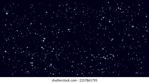 Campo Estrella del Vector. Antecedentes De Las Estrellas Que Brillan. Caer partículas ligeras en fondo negro. Starry Sky Night Backdrop.