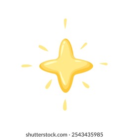 Vector star in flat style isolated on white background. Star decoration for prints and cards. Hand drawn doodle shining star.