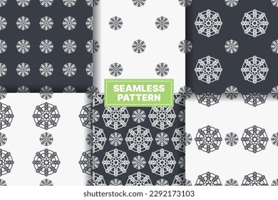 vector star flower geometric seamless pattern collection