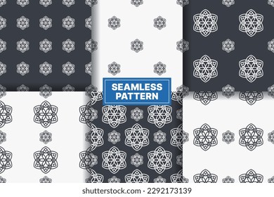 vector star flower geometric seamless pattern collection