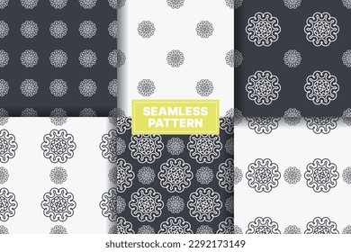 vector star flower geometric seamless pattern collection