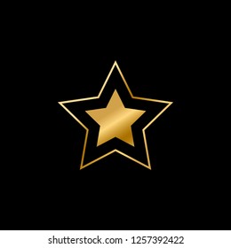 Vector star frame. Shining circle banner. Isolated on black background. Vector illustration