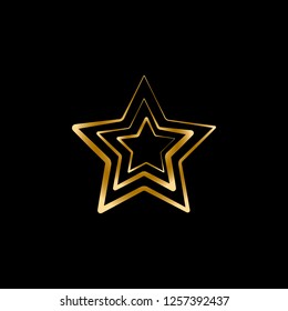 Vector star frame. Shining circle banner. Isolated on black background. Vector illustration