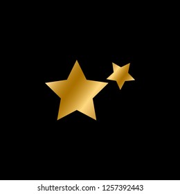 Vector star frame. Shining circle banner. Isolated on black background. Vector illustration
