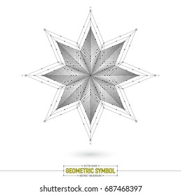Vector Star Geometric Symbol Art Illustration Isolated on White Background
