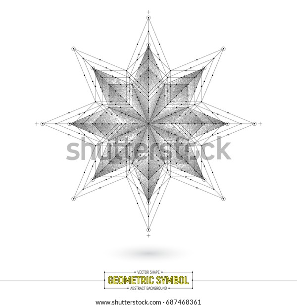Vector Star Geometric Symbol Art Illustration\
Isolated on White\
Background