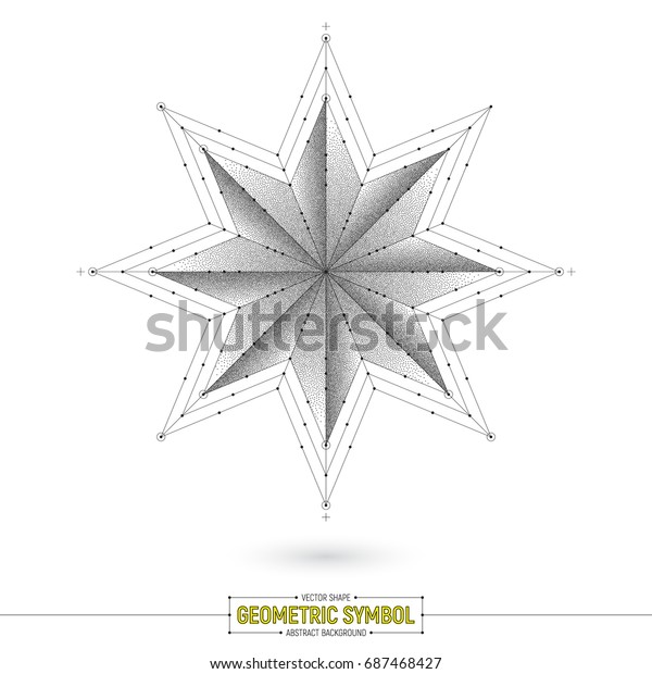 Vector Star Geometric Symbol Art Illustration\
Isolated on White\
Background