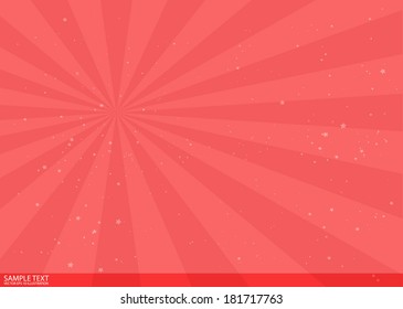 Vector star and glitters burst abstract  background - Vector flare in red space  background illustration