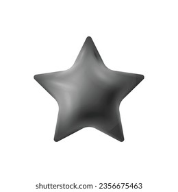 Vector star glossy black colors 3d cute smooth star shape realistic vector illustration isolated on a white background
