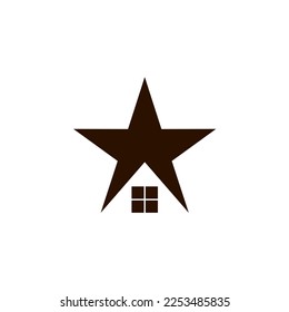 vector star house logo design