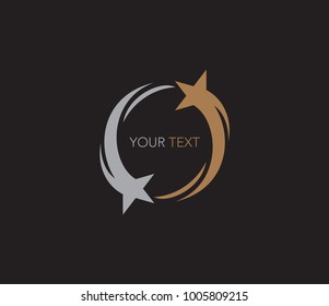 Vector star icon. comet. two stars with a beautiful tail