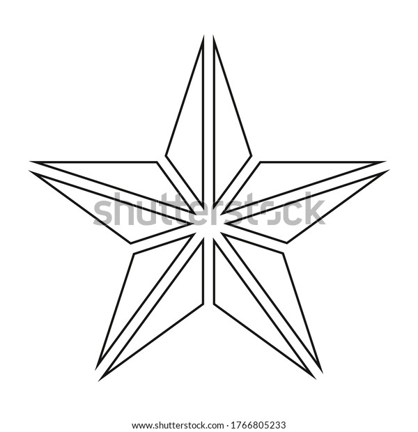 Vector star icon\
divided into sectors,\
contour