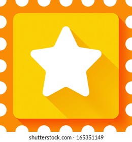 Vector Star Icon in Flat Design with Editable Long Shadow. EPS10.