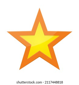 Icono de estrella vectorial aislado. Icono de la estrella amarilla brillante. Estrella punteada en diseño de arte pop.