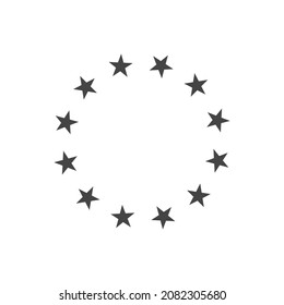 Vector star icon lined up in a circle on white isolated background. Layers grouped for easy editing illustration. For your design.