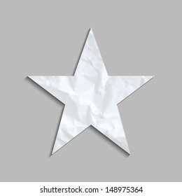 Vector Star Icon Made Of Creased Paper