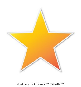 Icono de estrella del vector. Pegatina de papel con sombra. Estrella colorida aislada.