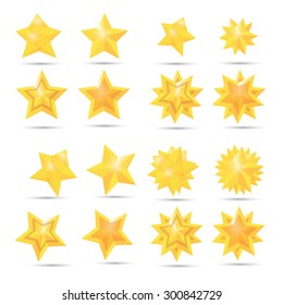 vector star icon set collection