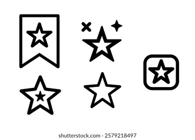 VECTOR STAR ICON SET FOR EDIATABLE WORK AND PRINT, SOCIAL MEDIA MOBILE APPS AMD GAME USE ONLY