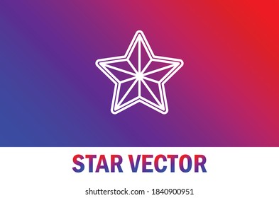 Vector of star icon with. Isolated with gradient background. For designer.