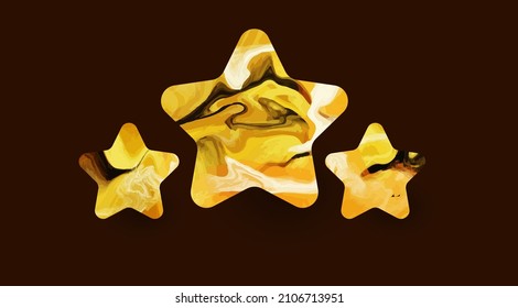 Vector star icons. Golden stars for game, ui, design for app, interface, game development. Rating icon. Level complete. Vector illustration. Transparent background.