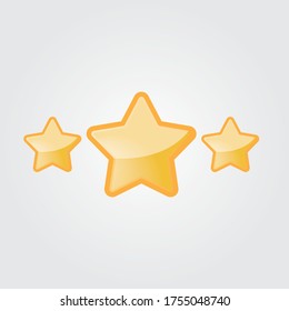 Vektorsternsymbole gesetzt. Kollektionssymbol-Design für Spiel, i, Banner, Design für App, Interface, Spielentwicklung. Cartoon-einzelne Vektorstern