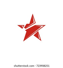 Vector star illustration as the symbol of success. Can be used as the interpretation of totalitarianism as the evil power, ideological propaganda.