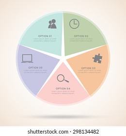 Vector Star Infographic. Business Infographics Element Circle Chart Vector Illustration. 
Useful for Diagram,number option,step up options,presentation and web design.