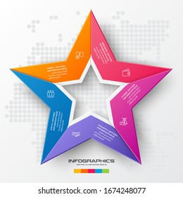 Vector star for infographic,Business concept with 5 options.