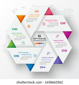 Vector star for infographic,Business concept with 6 options.