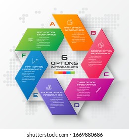 Vector Star For Infographic,Business Concept With 6 Options.