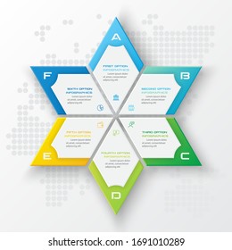 Vector star for infographic,Business concept with 6 options.
