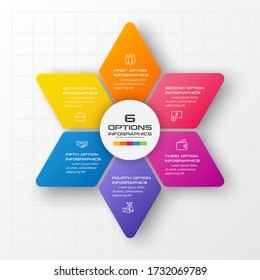 Vector Star For Infographic,Business Concept With 6 Options.