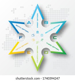 Vector star for infographic,Business concept with 6 options.