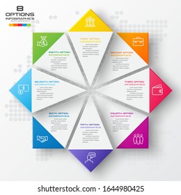 Vektorillustration Star für Infografik, Business-Konzept mit 8 Optionen.