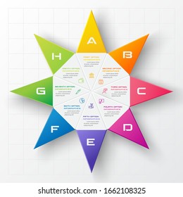 Vector star for infographic,Business concept with 8 options.