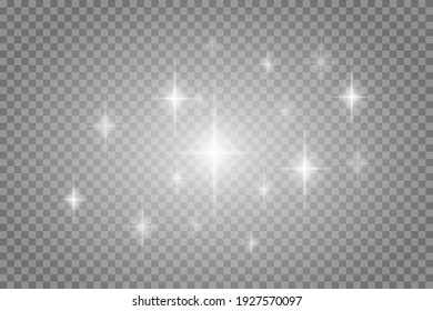 Vector star light glow effect template isolated on transparent background
