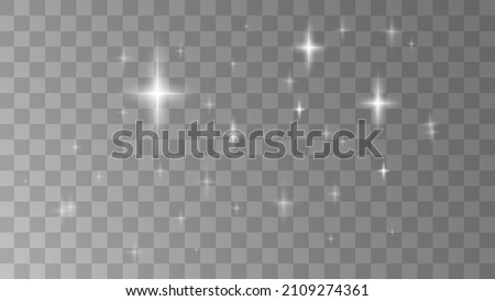 Vector star light glow effect template isolated on transparent background