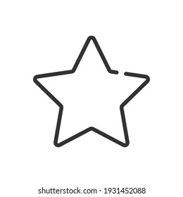 Vector Star Line Icon. Simple Flat Symbol. Perfect Outline Pictogram Illustration On White Background.