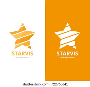 Vector of star logo combination. Leader and celebrate symbol or icon. Unique achievement and luxury logotype design template.