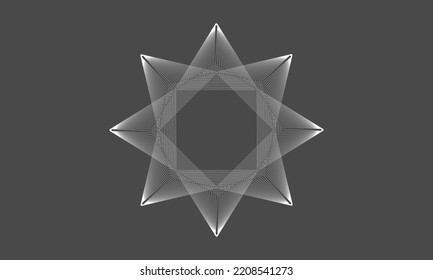 Vector star logo illustration isolated on gray background
