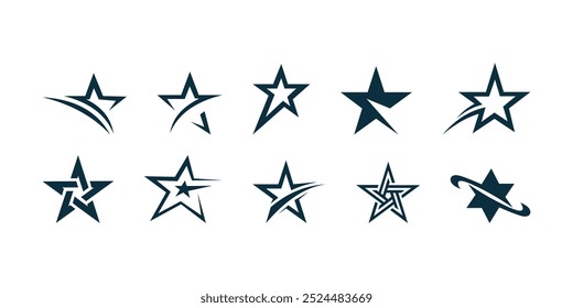 vector star logo premium template bundle