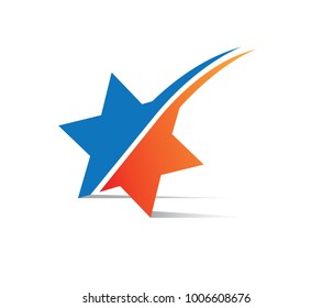 vector of star logo template with shadow in the leg. star move illustration