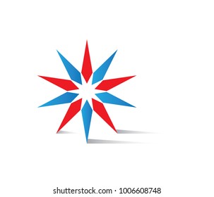 vector of star logo template with shadow in the leg. star move illustration